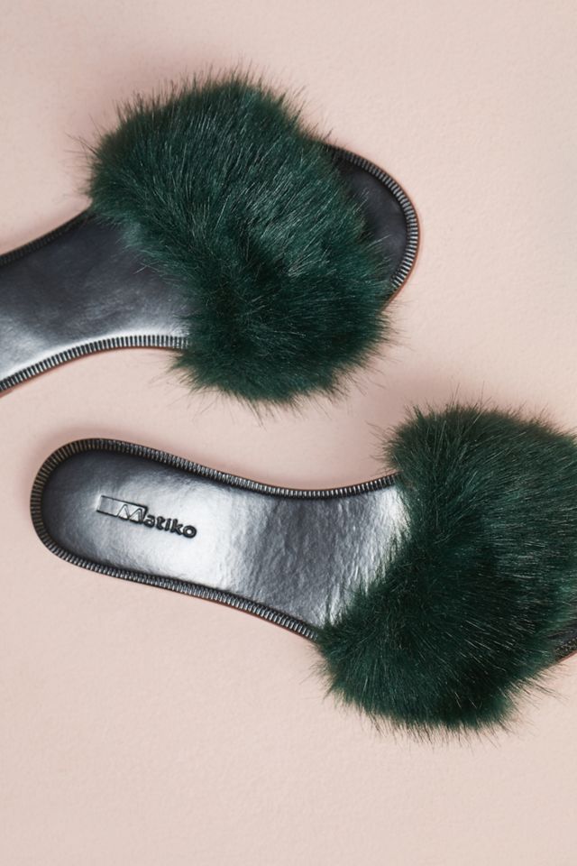 Matiko Hunter Faux Fur Slides #2