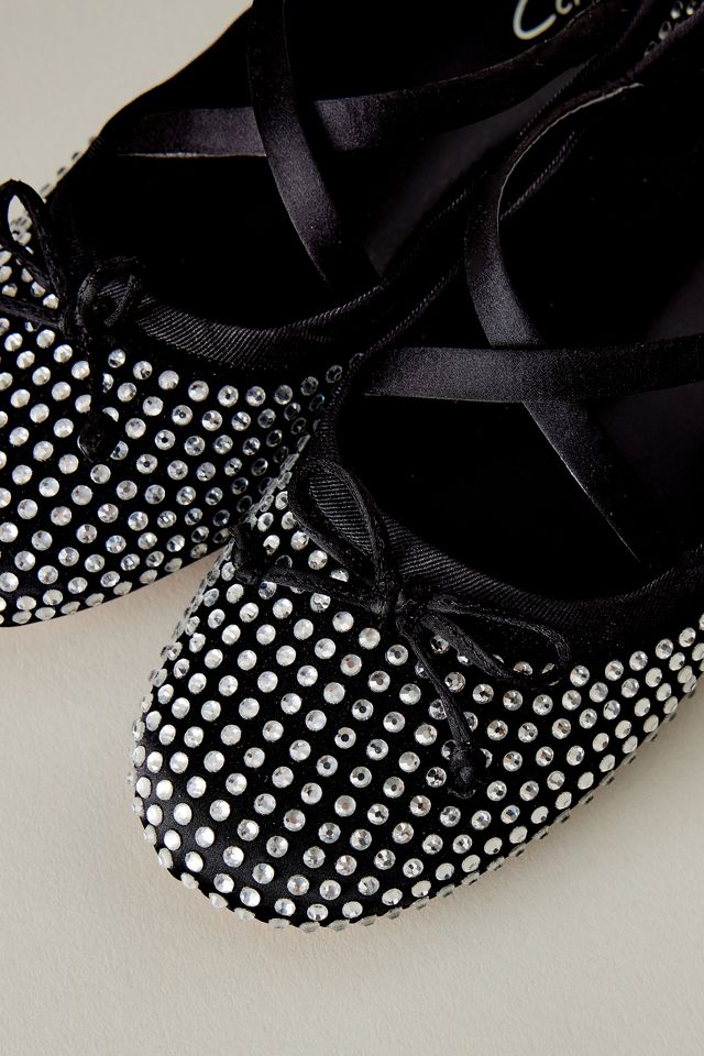 Circus NY Zuri Rhinestone Satin Strappy Ballet Flats #1