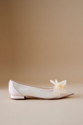 Shop Circus Ny Darcey Mesh Pointed-toe Ballet Flats In Beige