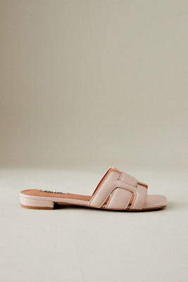 Bibi Lou Holly Leather Slide Sandals In Neutral