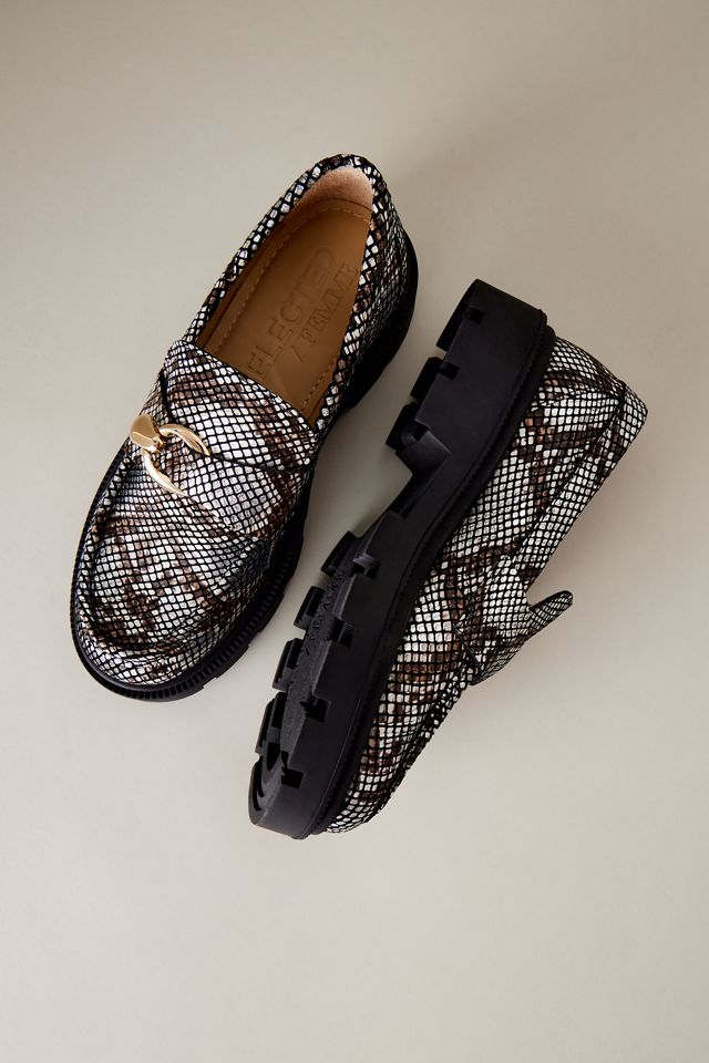 Selected Femme Emma Chain Buckle Leather Loafers #3