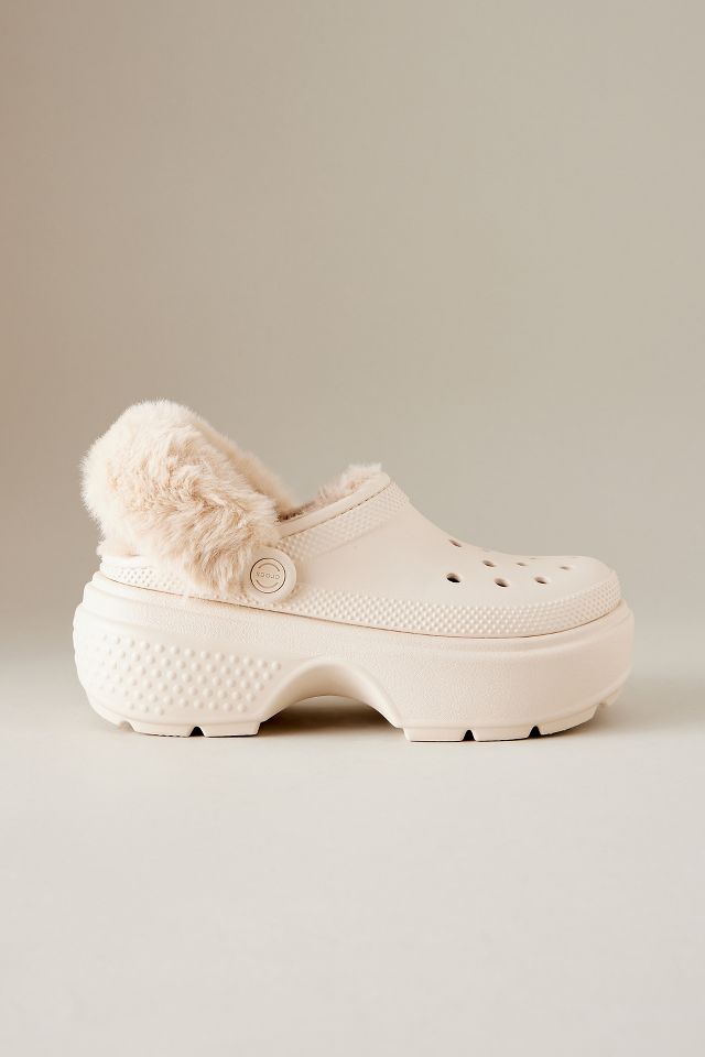 Crocs Stomp Fuzzy Lined Platform Clogs Anthropologie UK