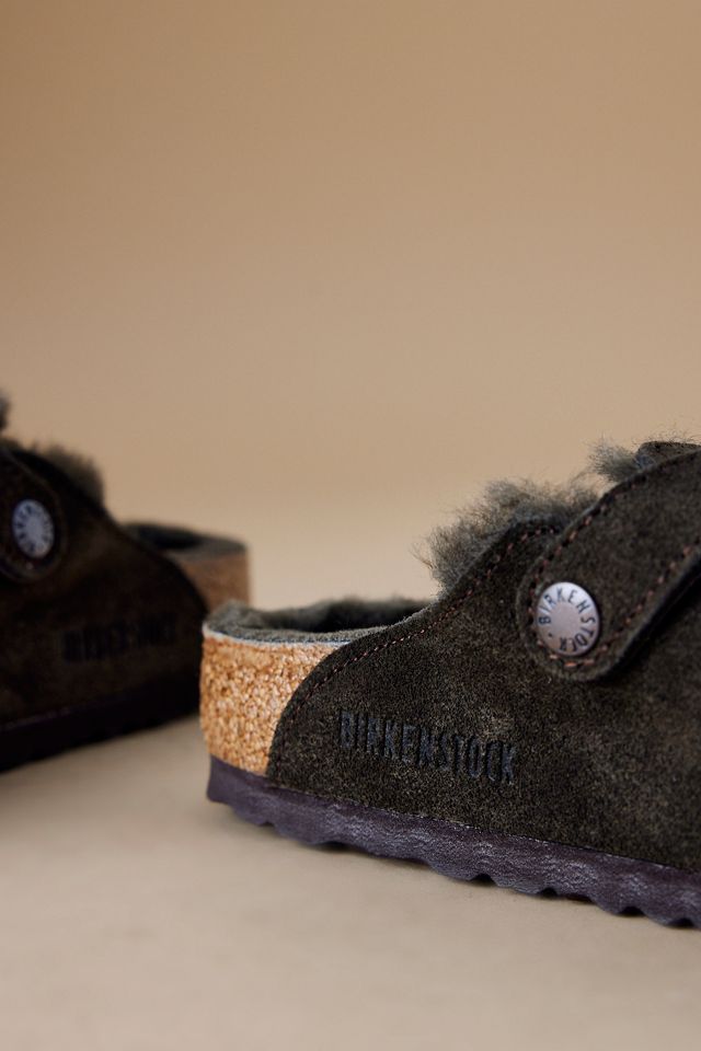 Zoccoli Birkenstock Boston in Pelle Scamosciata con Shearling #2