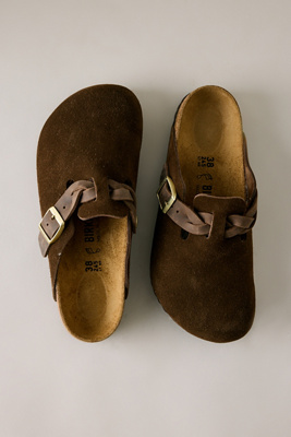 Birkenstock Women's Brown Boston Braided Suede Clogs Size 40