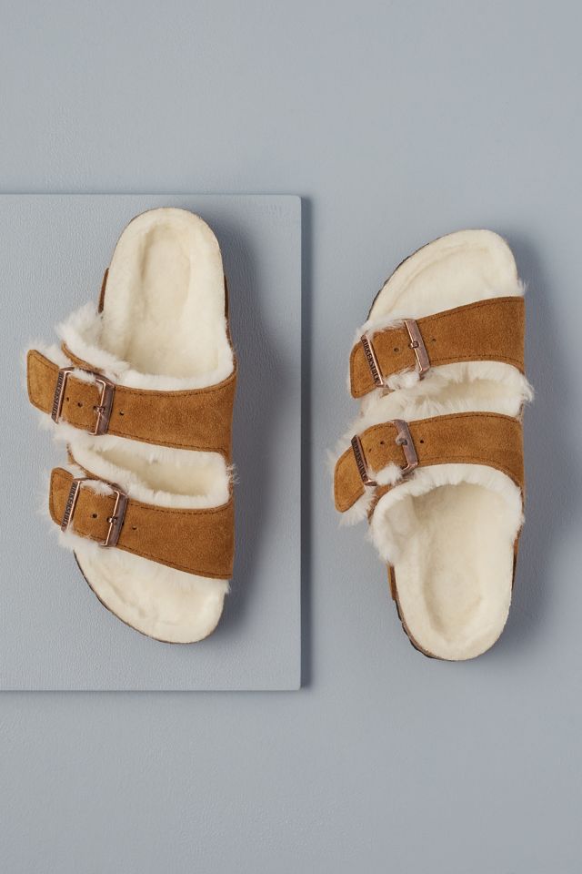 Birkenstock Arizona Shearling-Lined Suede Sandals #1