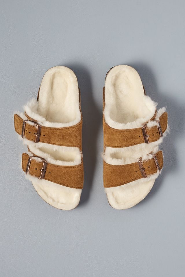 Birkenstock Arizona Shearling-Lined Suede Sandals #2