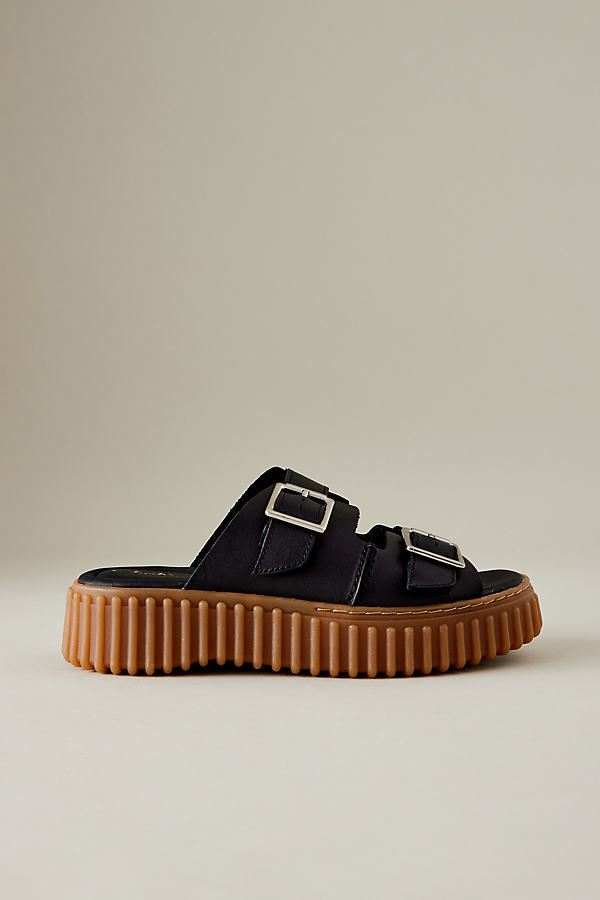 Clarks Torhill Slide Leather Sandals