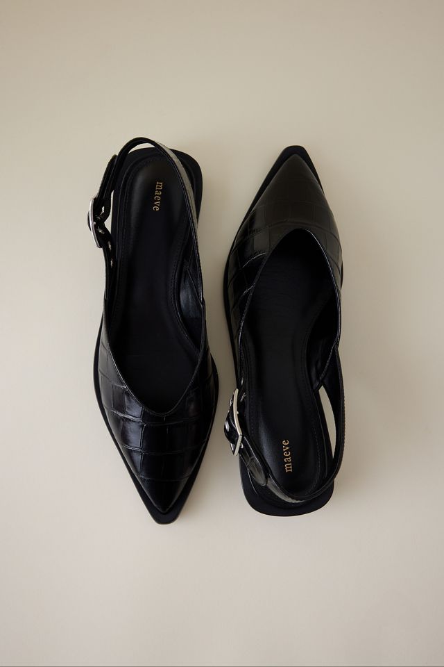 Maeve Moto Pointed-Toe Slingback Flats #1