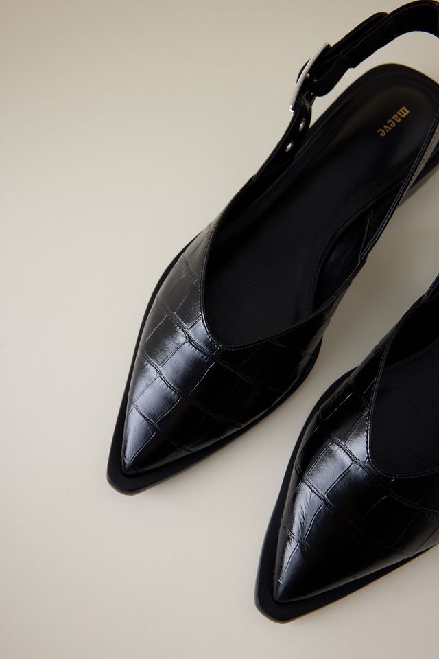 Maeve Moto Pointed-Toe Slingback Flats #3