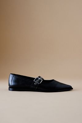 Shop By Anthropologie Luna Pointed-toe Buckle Flats In Black