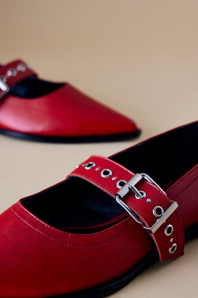 By Anthropologie Luna Pointed-Toe Buckle Flats #5