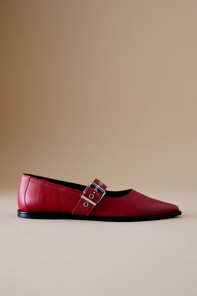 By Anthropologie Luna Pointed-Toe Buckle Flats #1