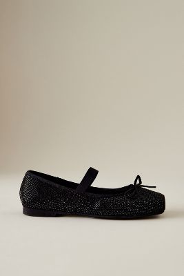 Shop Bibi Lou Norah Square-toe Ballet Flats In Black