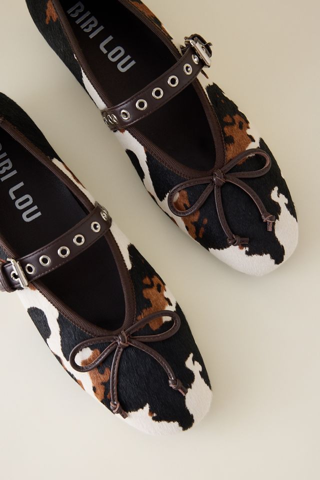 Bibi Lou Nashira Cow Print Ballet Flats #3