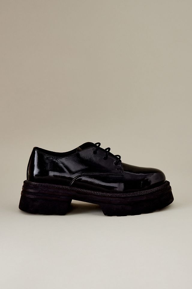 Faux patent leather hot sale platform oxfords