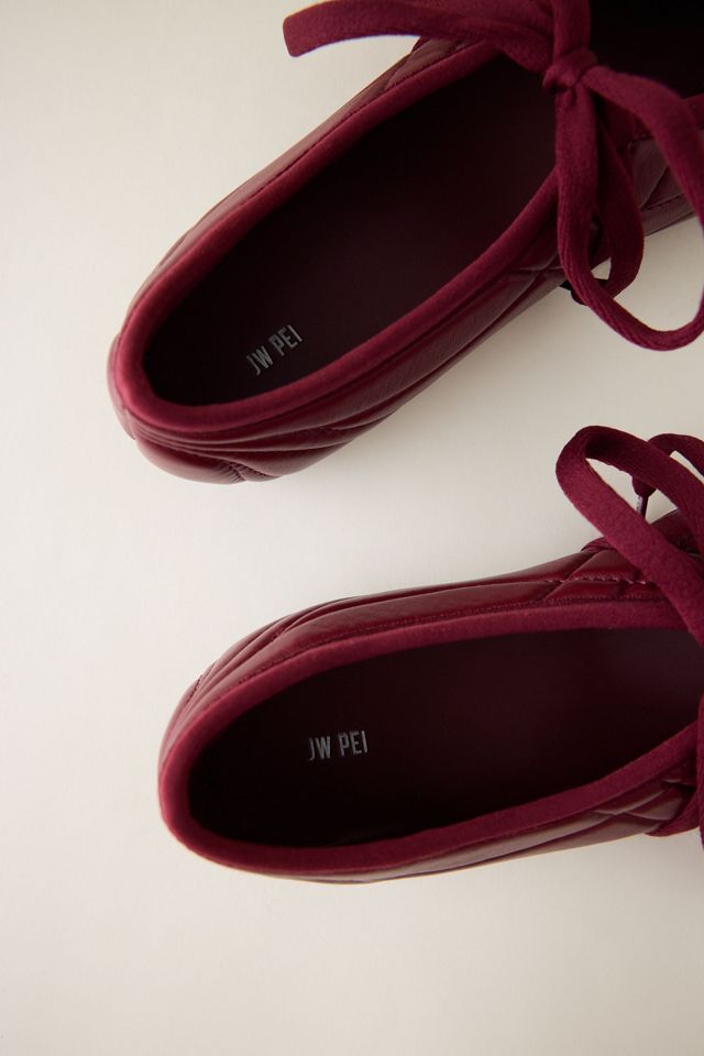 JW PEI Erika Topstitching Lace-Up Ballet Flats #2