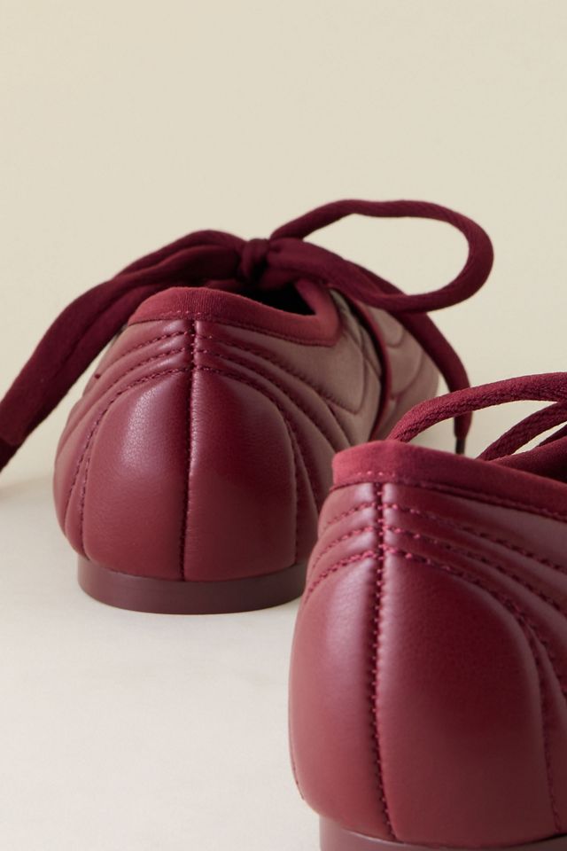 JW PEI Erika Topstitching Lace-Up Ballet Flats #3