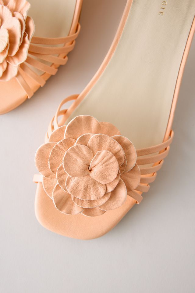 By Anthropologie Floral Strappy Sandal Heels #1