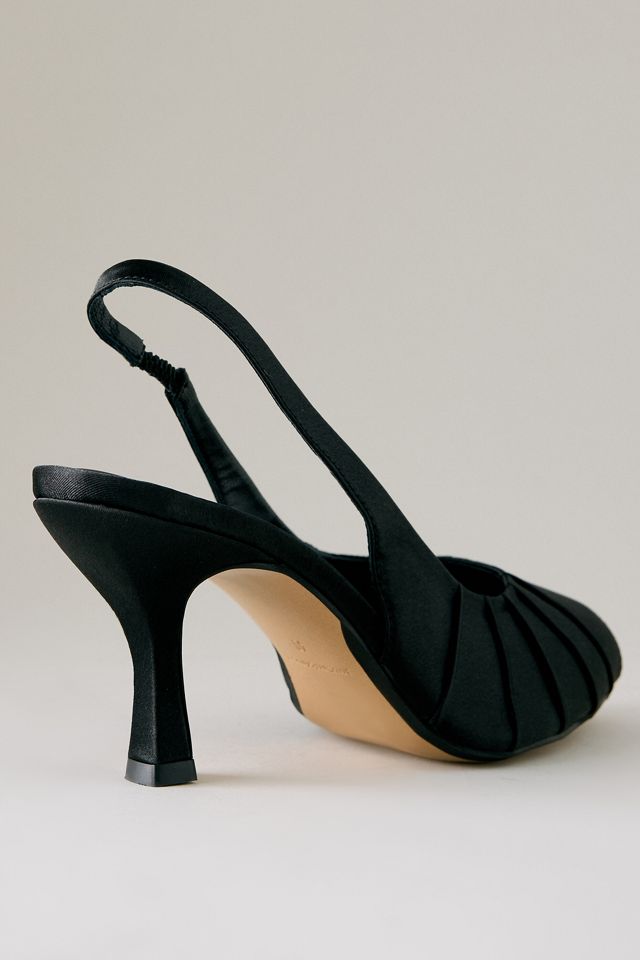 Tacones de Satén Fruncidos con Punta Abierta By Anthropologie #2