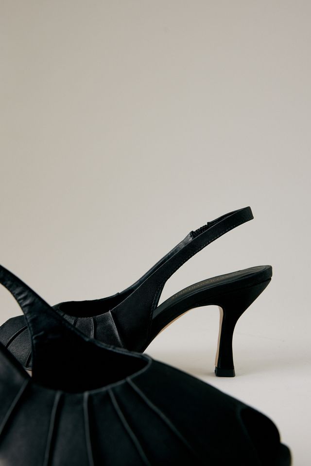 Tacones de Satén Fruncidos con Punta Abierta By Anthropologie #3