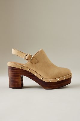 Shop Matisse Heeled Clogs In Beige