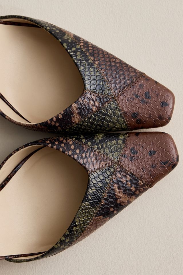 Tacones Slingback de Cuero con Estampado de Serpiente en Relieve Maeve #6