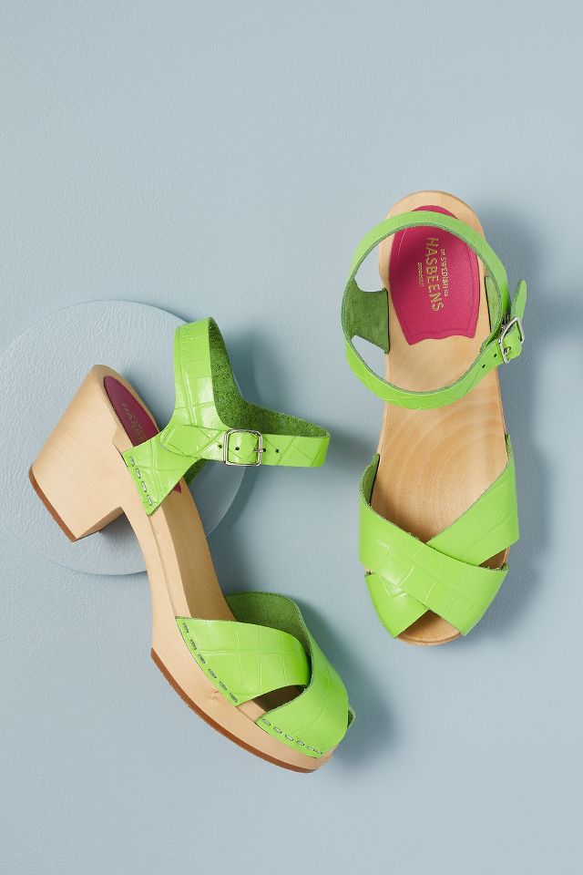 Swedish Hasbeens Mirja Heeled Clog Sandals | Anthropologie UK