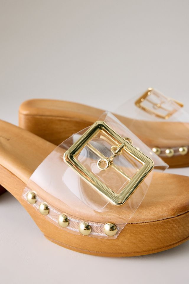 By Anthropologie Jelly Wooden Platform Sandals #1