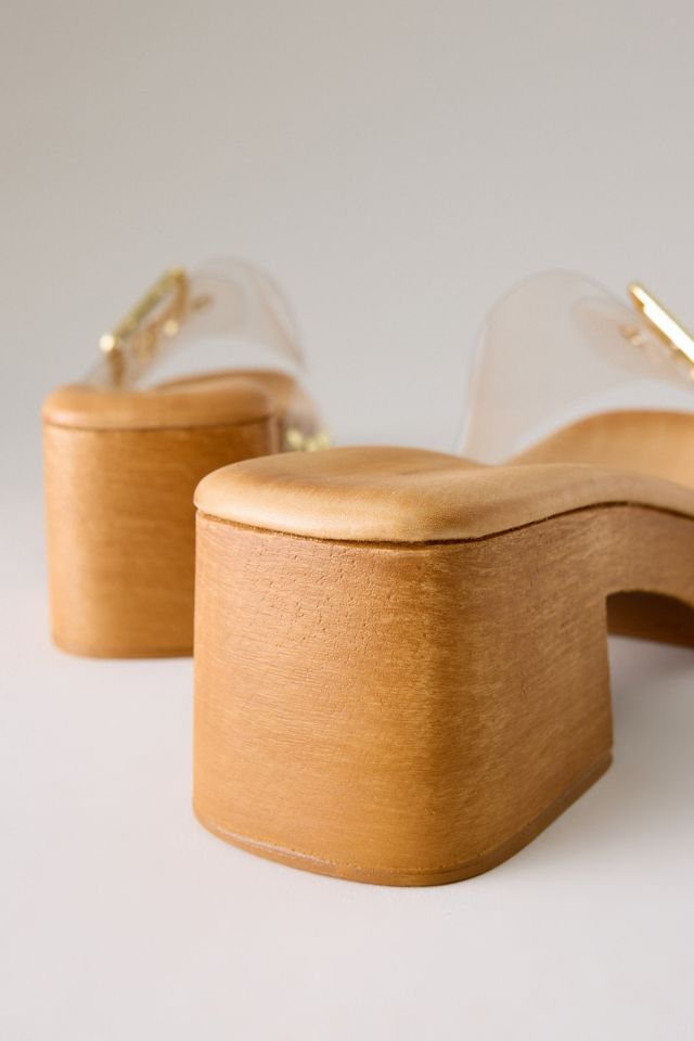 By Anthropologie Jelly Wooden Platform Sandals #3