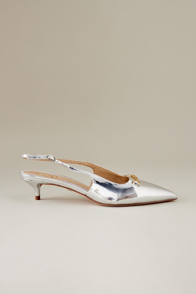 Sam Edelman Fitzgerald Metallic Pointed-Toe Slingback Heels ...