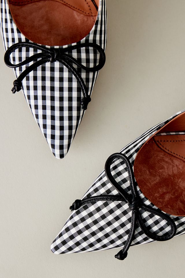 Bibi Lou Gingham Kitten-Heel Mules #1
