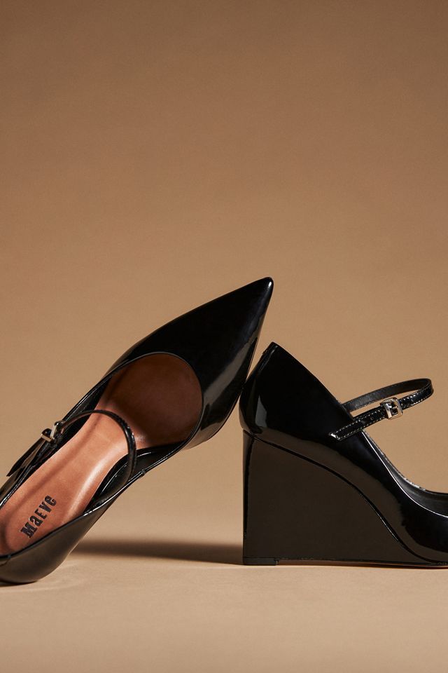 Maeve Mary Jane Patent Leather Wedge Heels #4