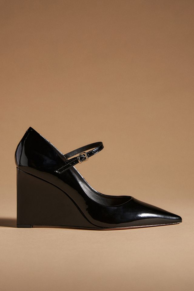 Maeve Mary Jane Patent Leather Wedge Heels #1