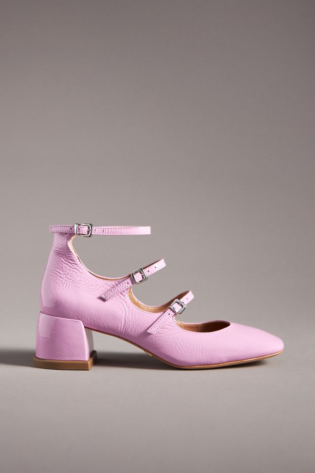 Vicenza Triple-Strap Leather Mary Jane Heels | Anthropologie UK