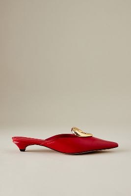 Shop Maeve Heart Mule Heels In Red