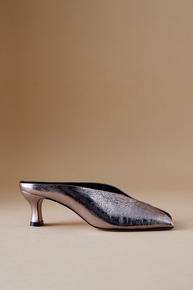 Vincenza Square Front Open Toe Metallic Mules Anthropologie UK