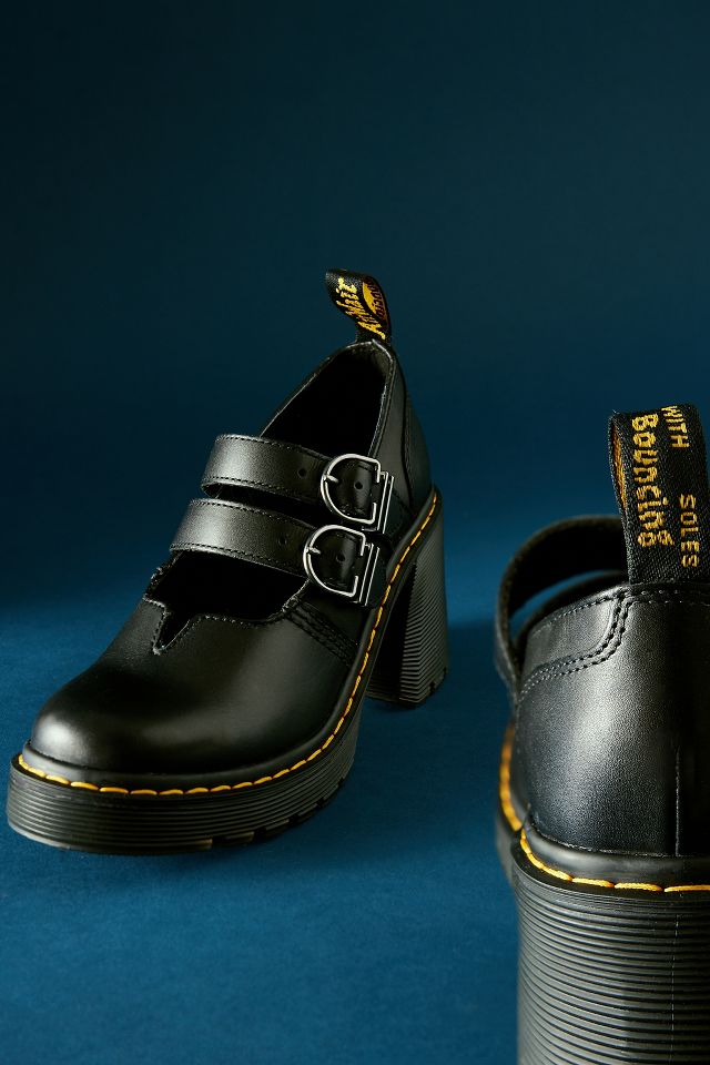 Dr. Martens Eviee Leather Heeled Mary Jane Shoes