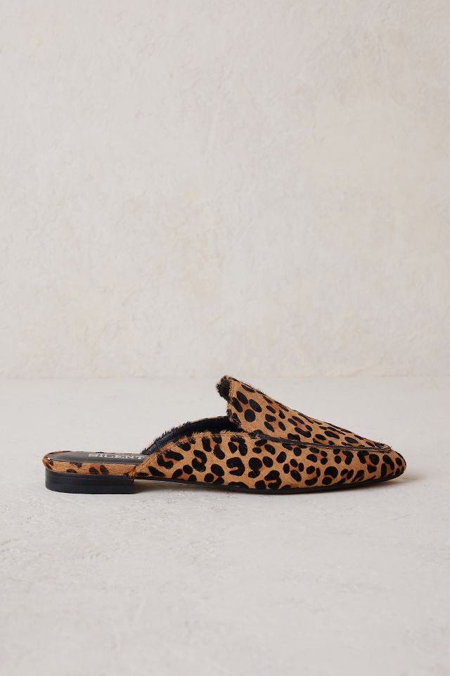 Leopard print store backless loafers