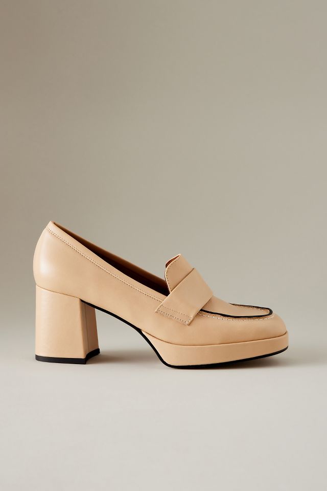 Angel Alarcon Leather Heeled Platform Loafers | Anthropologie UK