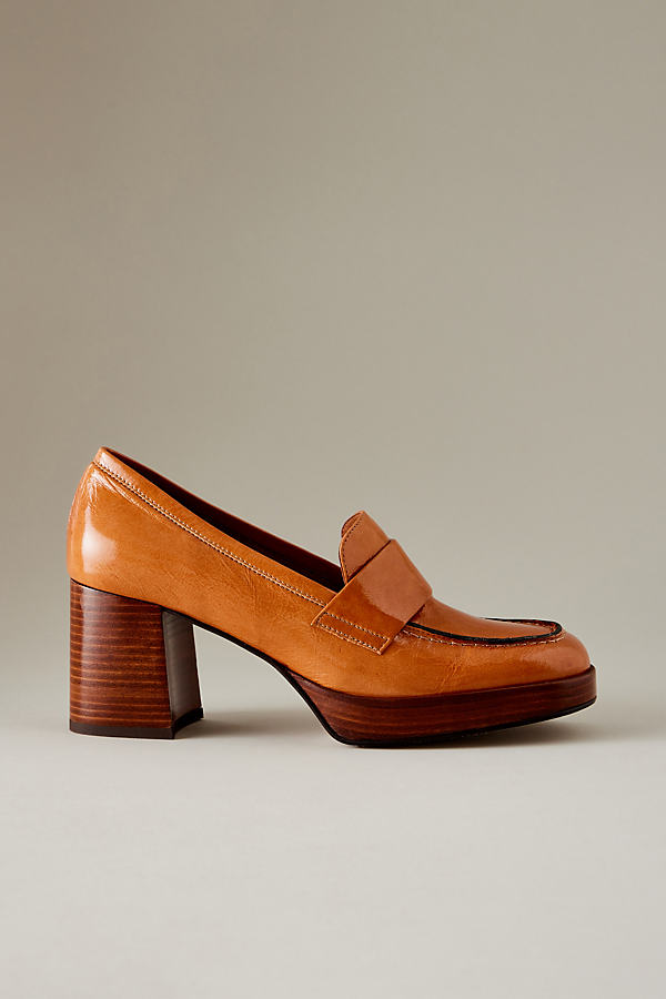 Angel Alarcon Leather Heeled Platform Loafers