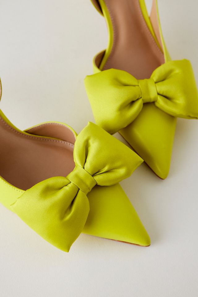 By Anthropologie Satin Bow Slingback Heels #4