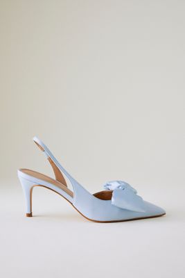 By Anthropologie Escarpins à bride arrière en satin avec nœud
