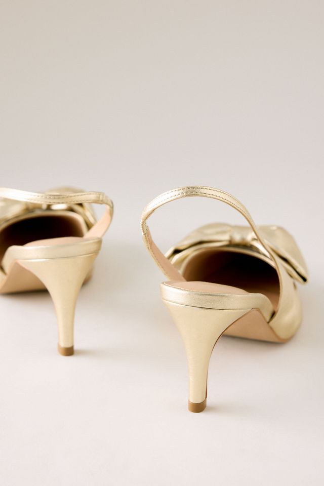By Anthropologie Escarpins à bride arrière en satin avec nœud #3