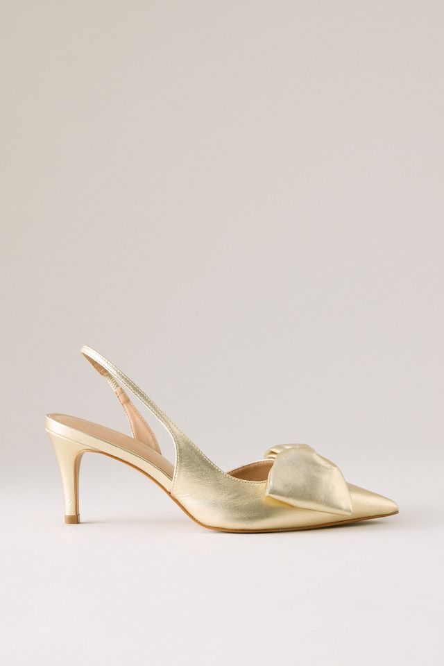 By Anthropologie Escarpins à bride arrière en satin avec nœud #1