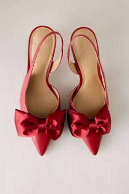 By Anthropologie Satin-Schleifchen-Slingpumps