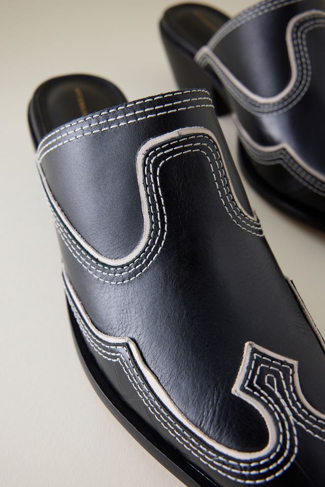 Mules en cuir Western #1