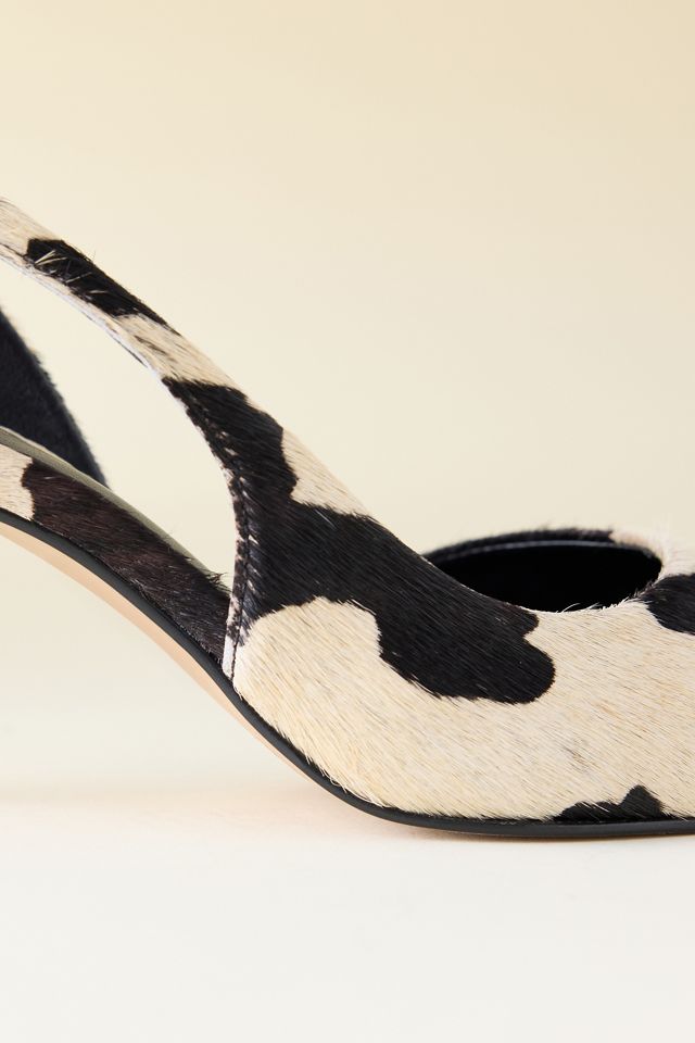 By Anthropologie Escarpins à bride arrière imprimé vache #3