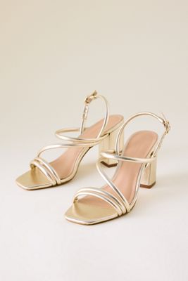 By Anthropologie Asymmetrische Riemchen-Absatzschuhe