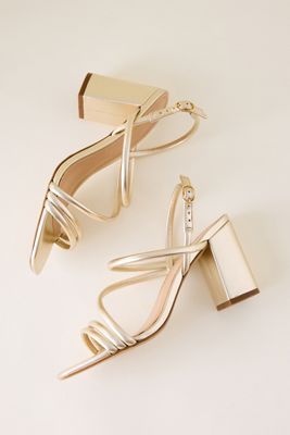 By Anthropologie Asymmetrische Riemchen-Absatzschuhe