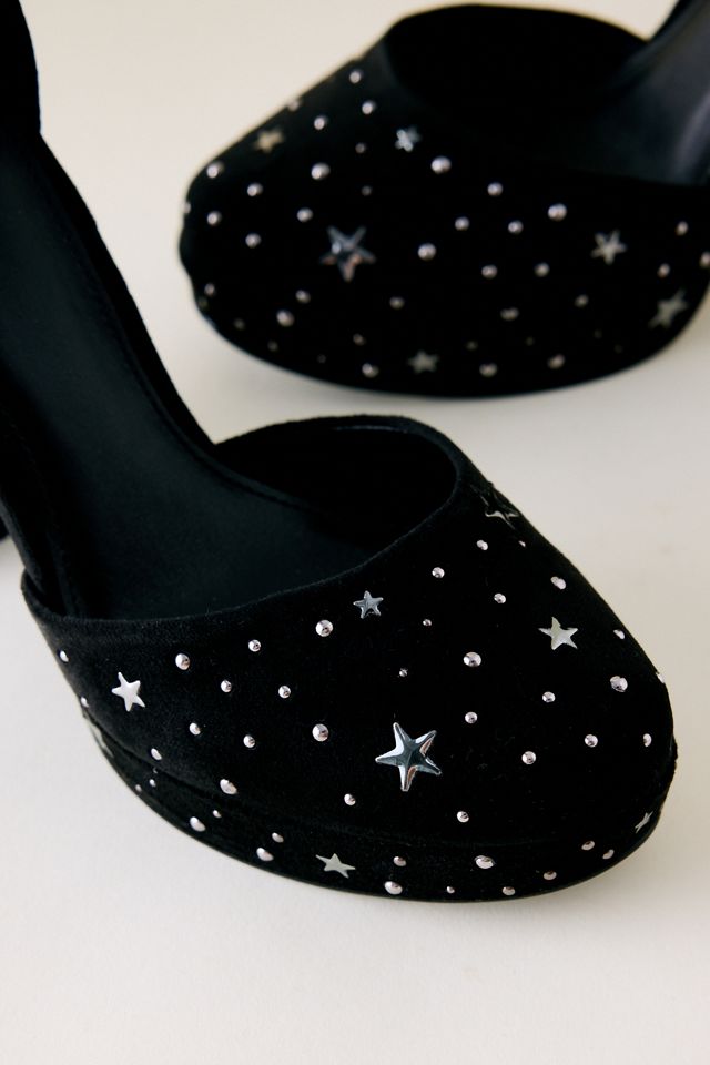 By Anthropologie Velvet Star Platform Heels #1